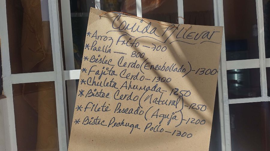 Precio de la «comida para llevar» en Holguín (Foto: CubaNet)