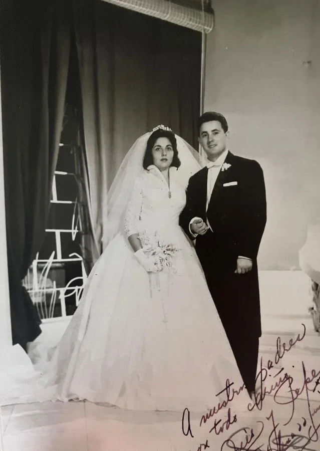 José Alberto Martínez e Inés Llanos, boda en La Habana, en 1958 (Foto: Cortesía)
