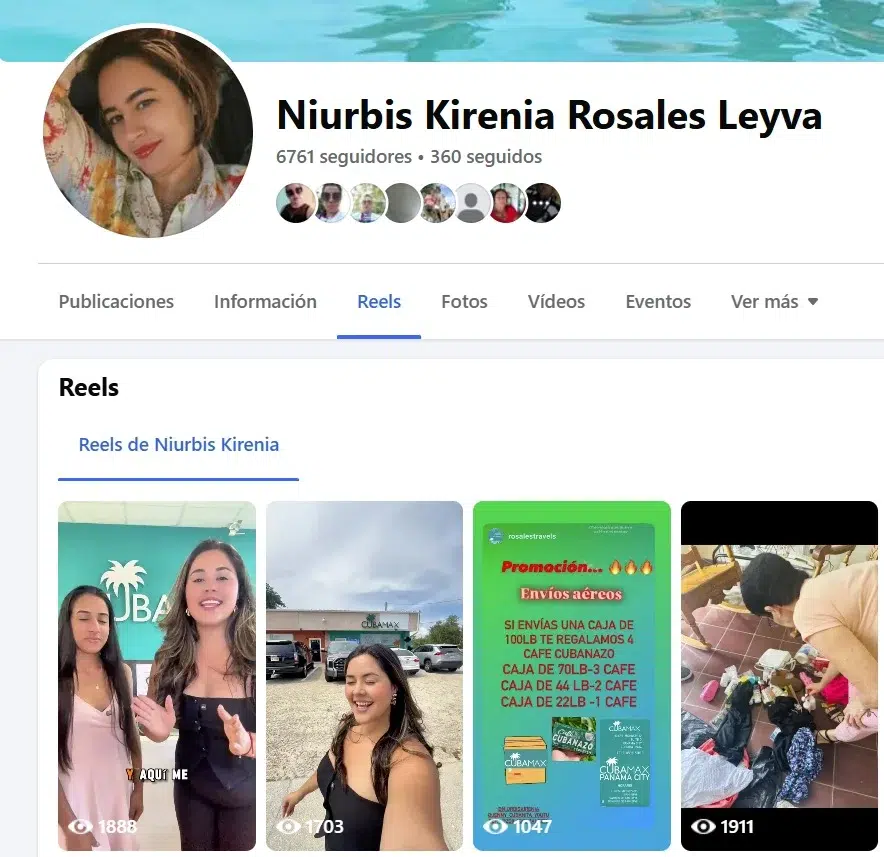 Publicaciones que relacionan a Niurbis Rosales con Cubamax (Captura de pantalla realiazada por CubaNet)