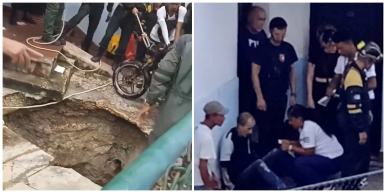 Hundimiento del pavimento en El Vedado atrapa a un motociclista y evidencia el deterioro de la infraestructura en Cuba
