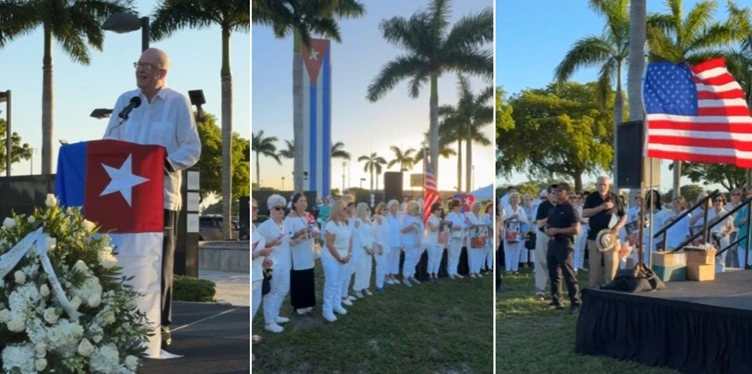 El exilio cubano en Miami conmemora el 123 aniversario de la República con un enérgico reclamo por los presos políticos