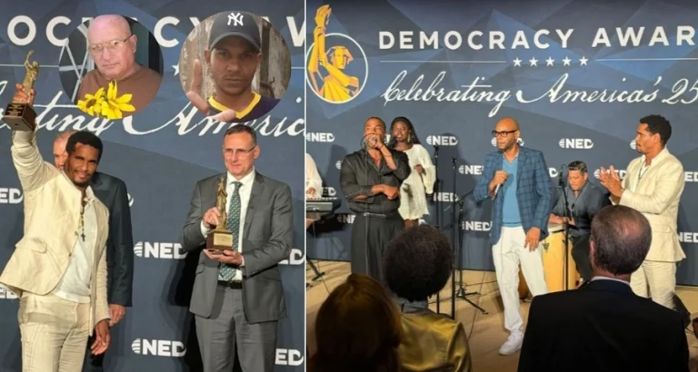 Otero Alcántara, Maykel Osorbo y Félix Navarro reciben el Premio a la Democracia 2026 mientras la dictadura mantiene presos a dos de ellos
