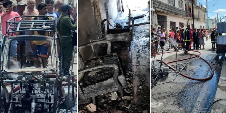 Explosión de triciclo eléctrico provoca un incendio devastador en vivienda de Las Tunas y deja dos hospitalizados