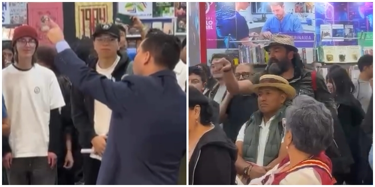 Periodista Mario Pentón confronta a simpatizantes del régimen cubano durante la Feria del Libro de Bogotá