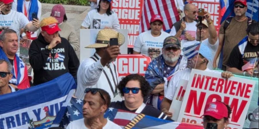 Exiliados cubanos se concentran en Washington para exigir acciones firmes de Trump hacia la dictadura de la Isla